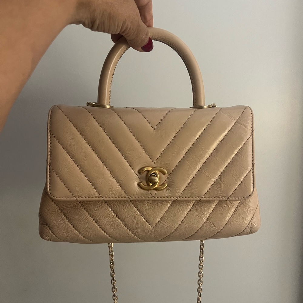 Chanel Beige Quilted Leather mini Handbag